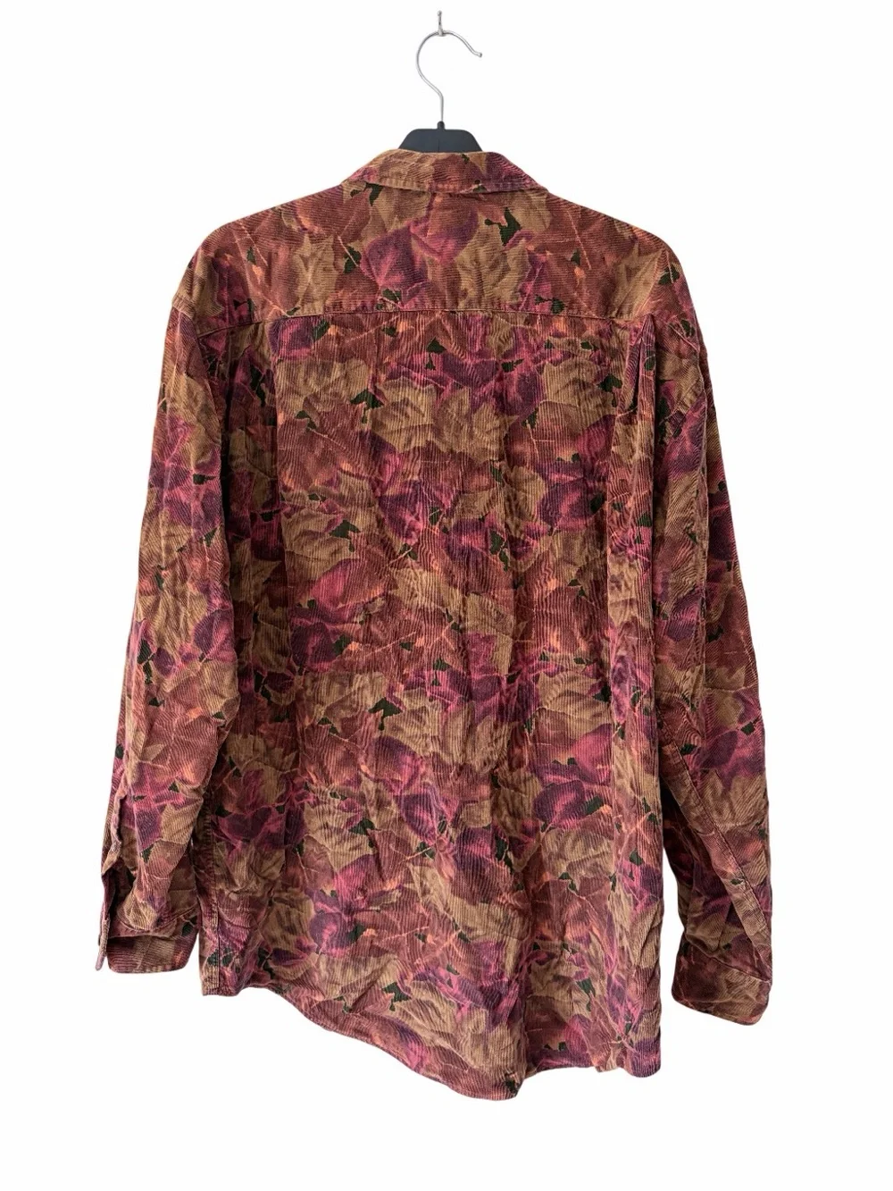 Vintage Banana Republic Safari Travel Corduroy Leaf Print Button Down Shirt L